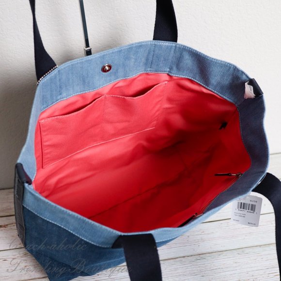 NWT Coach Denim Tote with Horse & Carriage - Picture 10 of 11